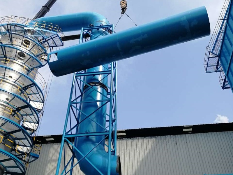 玻璃行業(yè)煙氣脫硫施工現(xiàn)場